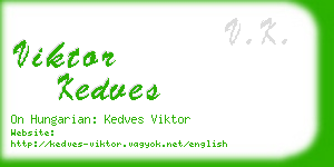 viktor kedves business card